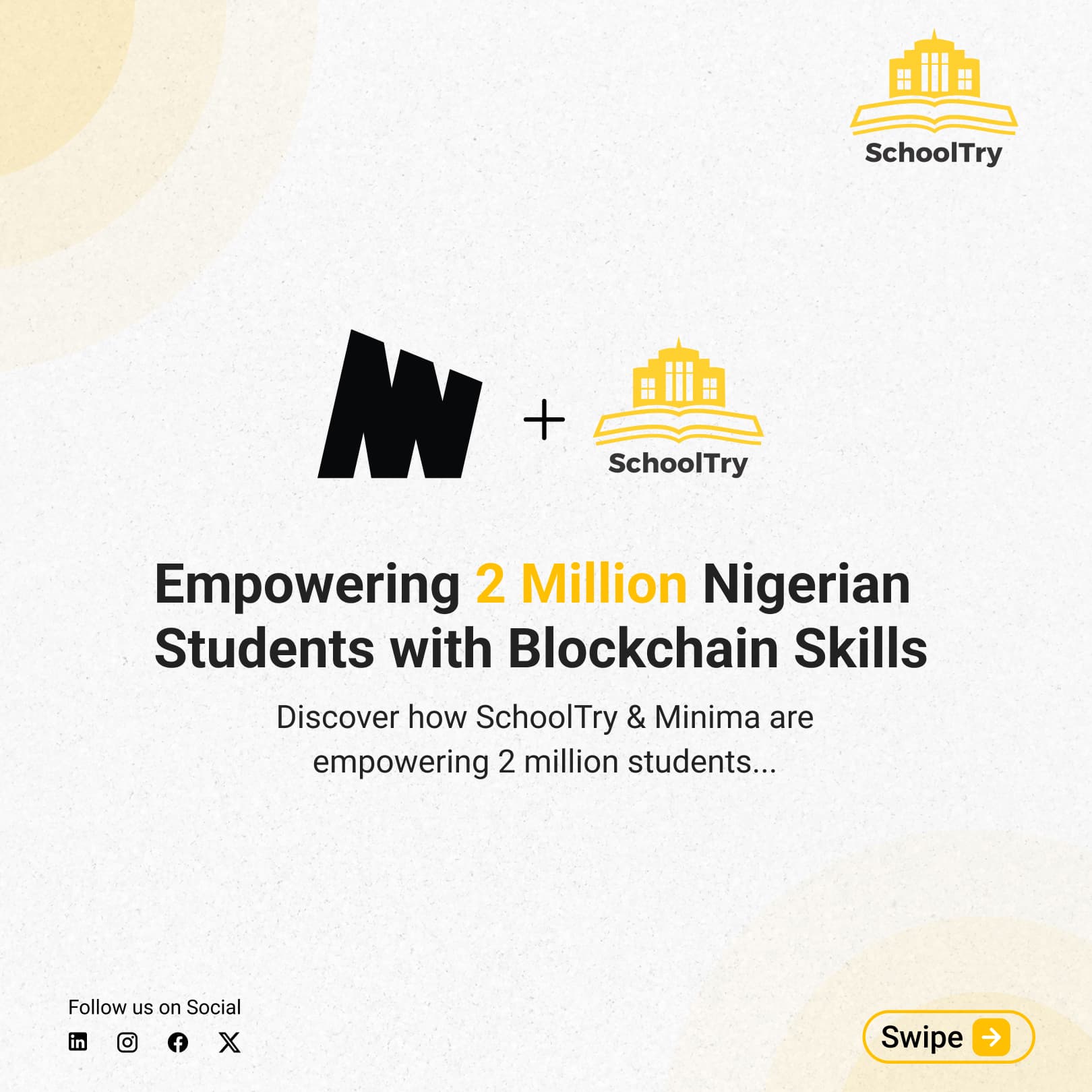 SchoolTry Partners with Minima to Launch Minima Blockchain Course in April to reach 2 million Nigerian Students