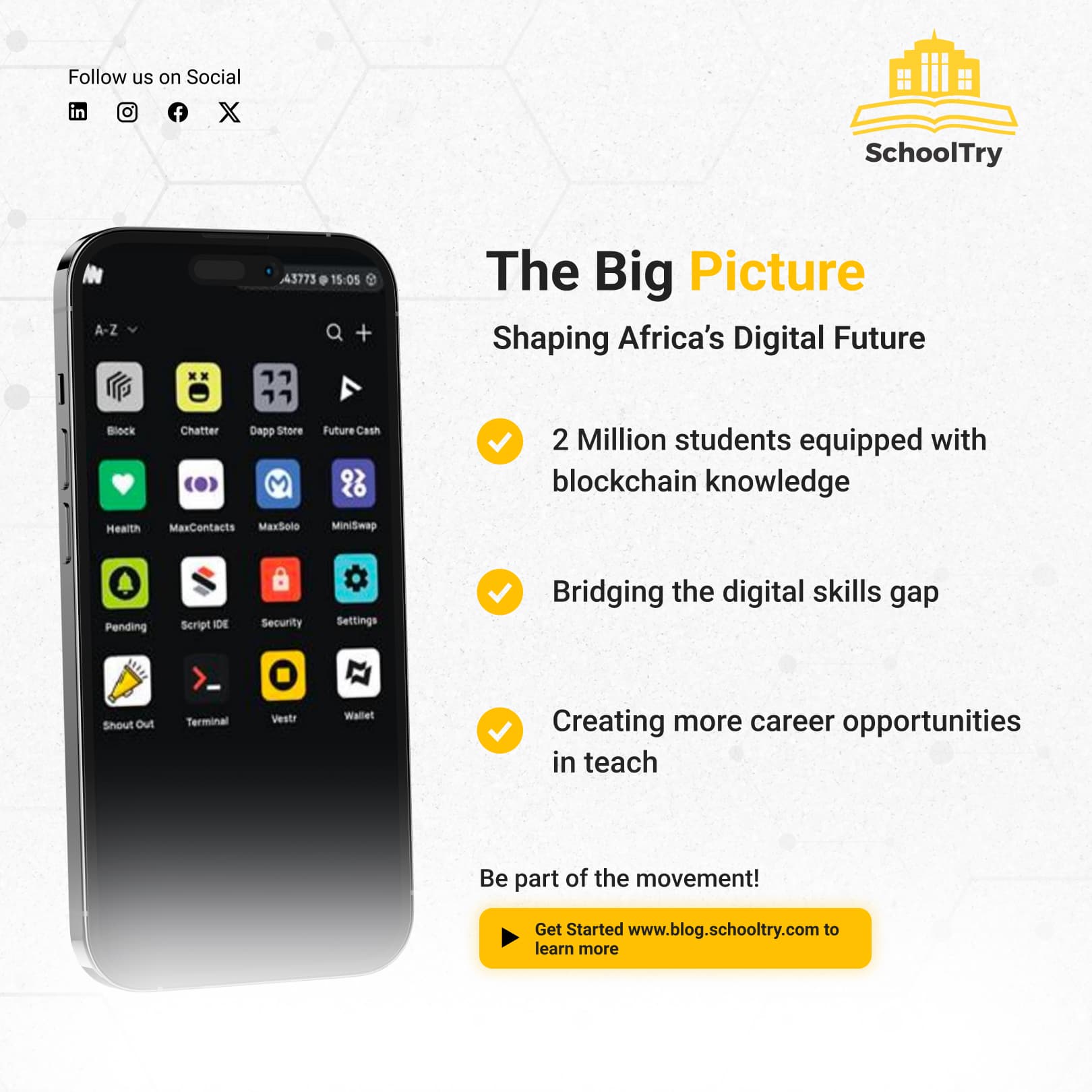 SchoolTry Partners with Minima to Launch Minima Blockchain Course in April to reach 2 million Nigerian Students